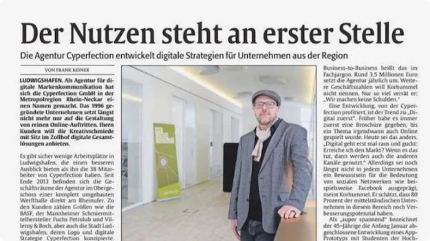Zeitungsartikel aus Rheinpfalz über Sven Korhummel