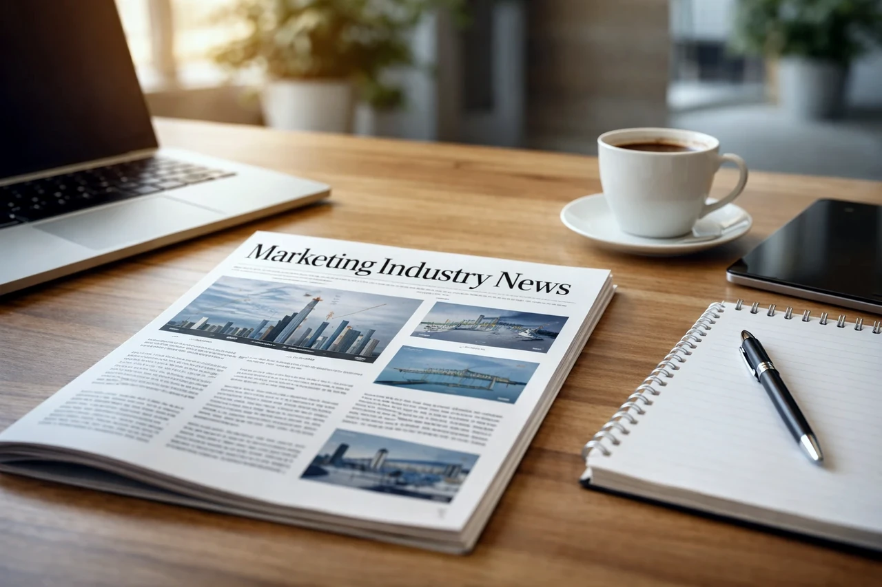 Marketingfachmagazin liegt auf einem Schreibtisch